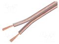 Wire: loudspeaker cable; 2x0.75mm2; stranded; CCA; transparent Goobay SC-CCA2X0.75-TR100