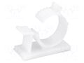 Self-adhesive cable holder; 11.9÷14.3mm; polyamide; natural FIX&FASTEN FIX-AWC-2A