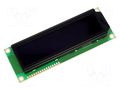Display: LCD; alphanumeric; FSTN Negative; 16x2; dark blue; LED RAYSTAR OPTRONICS RC1602E-TIW-ESX