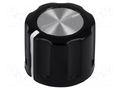 Knob; bakelite; Øshaft: 6.35mm; Ø15x11.8mm; screw fastening SCI RN-100F