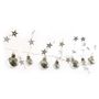 LED Christmas garland – silver spheres with stars, 1.9 m, 2x AA, indoor, warm white, timer, EMOS DCGW10 8592920111345