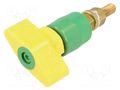 Laboratory clamp; yellow-green; 1kVDC; 200A; brass; polycarbonate SCHÜTZINGER POL201-GNGE