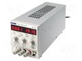 Power supply: laboratory; single-channel,linear; 0÷60VDC; 0÷1.5A AIM-TTI PL601