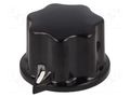 Knob; with pointer; thermoplastic; Øshaft: 6mm; Ø31x20mm; black OKW A1321060