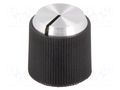 Knob; with pointer; aluminium,thermoplastic; Øshaft: 4mm; black OKW A1314240