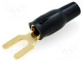 Terminal: fork; insulated; black; gold-plated; 4mm2; M4 ACV KON4/50-BK