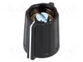 Knob; with pointer; ABS; Øshaft: 6mm; Ø13x15mm; black; Shaft: smooth OKW A2813060