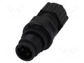 Connector: M12; plug; PIN: 4; male; 250V; straight; IP67,IP68; 4A AMPHENOL LTW 12P-04BMMA-SL8001