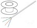 Wire; U/UTP; 4x2x23AWG; 6; stranded; CCA; PVC; grey; 100m Goobay U/UTP6-FCCA-100