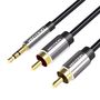 Cable Audio 2xRCA to 3.5mm Vention BCFBF 1m (black), Vention BCFBF