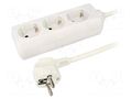 Plug socket strip: supply; Sockets: 3; 230VAC; 16A; white; 1.4m LOGILINK LPS205