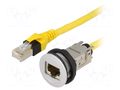RJ45 socket; 22mm; har-port; Ø22.3mm; IP20; silver; Len: 0.2m HARTING 09454521501