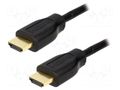 Cable; HDMI plug,both sides; PVC; Len: 0.5m; black; HDMI 1.4 LOGILINK CH0005