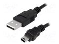 Cable; USB 2.0; USB A plug,USB B mini plug; nickel plated; 3m LOGILINK CU0015