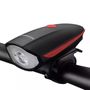 Bicycle electronic bell and light Rockbros 7588 (black and red), Rockbros 7588-R