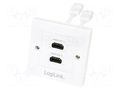 Wall socket; white; HDMI socket x4; wall mount; No.of sockets: 2 LOGILINK AH0015