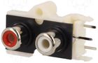 Socket RCA double deck angled 90, 2 sockets AU/H-RC2-F-L