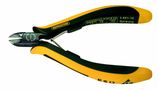 Mini side cutters EUROline-Conductive, 120 mm, with very slim rounded head, with inserted carbid cutting edges, with side face, dissipative bicoloured handguard 3-661-15