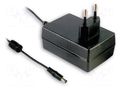 Power supply: switching; mains,plug-in; 5VDC; 4.5A; 22.5W; 80% MEAN WELL GSM36E05-P1J