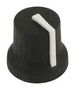 SOFT TOUCH KNOB, RUBBER, BLK/WHT, 16.2MM MC170849BR