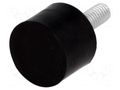 Vibroisolation foot; Ø: 20mm; H: 15mm; Shore hardness: 70±5; 437N ELESA+GANTER DVA4-20-15-M6-70