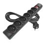 Surge protector – 6 sockets, 3 m, black, EMOS P54019 8592920146057