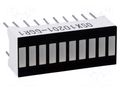 Display: LED; bargraph; green (7x) / red (3x); 25.5x10.2x7.9mm OPTOSUPPLY OSX10201-GGR1