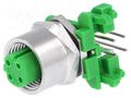 Connector: M12; socket; PIN: 4; female; angled 90°; THT CONEC 43-01229
