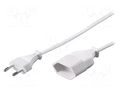 Extension lead; 2x0.75mm2; Sockets: 1; white; 2m; 2.5A Goobay S15-2/07/2WH