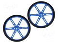 Wheel; blue; Shaft: D spring; push-in; Ø: 80mm; Shaft dia: 3mm; 2pcs. POLOLU POLOLU-1433