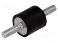 Vibration damper; M6; Ø: 20mm; rubber; L: 20mm; Thread len: 18mm ELESA+GANTER DVA1-20-20-M6