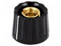 Knob; with pointer; plastic; Øshaft: 6mm; Ø20x15mm; black MENTOR G332.61