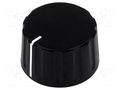 Knob; conical,with pointer; ABS; Øshaft: 6mm; Ø28.5x17.1mm; black SR PASSIVES GW28B