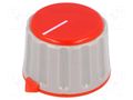 Knob; with pointer; Øshaft: 6mm; Ø29x20mm; Shaft: knurled; red SR PASSIVES GWW29-RD