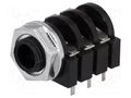 Connector: Jack 6,3mm; socket; female; stereo; ways: 3; THT NINIGI JC-215
