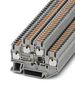 DINRAIL TERMINAL BLOCK, 4WAY, 12AWG, GRY 3215041