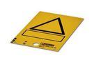 LABEL, PVC, BLACK / YELLOW, 100MMX100MM 1014133