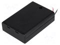 Holder; AA,R6; Batt.no: 3; cables; 150mm; black; with switch COMF SBH-331-AS