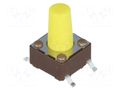 Microswitch TACT; SPST-NO; Pos: 2; 0.05A/12VDC; SMT; none; 5.2N DIPTRONICS DTSM-65Y-V-B