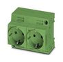 MAINS SOCKET, 2X 2P, 16A, 250V, DIN RAIL 0804037