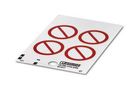 SAFETY SIGN, PVC, RED/WHITE, 50MM 1014217