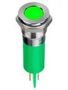 LED PANEL INDICATOR, GREEN, 14MM, 2.2V Q14F1CXXG02E
