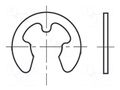 Circlip; spring bronze; Shaft dia: 2.3mm; BN 593; Ring: external BOSSARD B2.3/BN593
