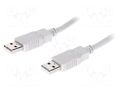 Cable; USB 2.0; USB A plug,both sides; 2m; light grey BQ CABLE BQC-USB2AA/2