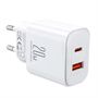 Charger Flash Joyroom  JR-TCF05, (EU) 20W A+C (white), Joyroom JR-TCF05 White