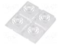 LED lens; square; transparent; 25÷32°; H: 8.5mm; Body dim: 50x50mm LEDIL C13233