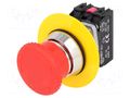 Switch: emergency stop; 30mm; Stabl.pos: 2; NC + NO; red; IP56 PROMET NEF30-DR/PXY