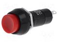 Switch: push-button; Pos: 2; SPST-NO; 1A/250VAC; OFF-(ON); Ø12mm NINIGI PS11BRD