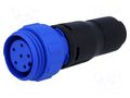 Connector: circular; plug; female; PIN: 6; 125V; w/o contacts; IP68 BULGIN PX0411/06S/6065