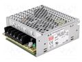 Power supply: switching; for building in,modular; 50W; 5VDC; 10A MEAN WELL RS-50-5